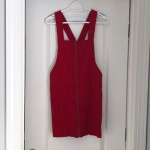 Forever 21 woven overall dress in RED